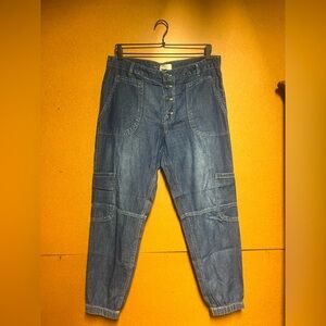 Sundance Women’s Julienne Denim Cargo Jogger Cotton Jean Pants Size 10